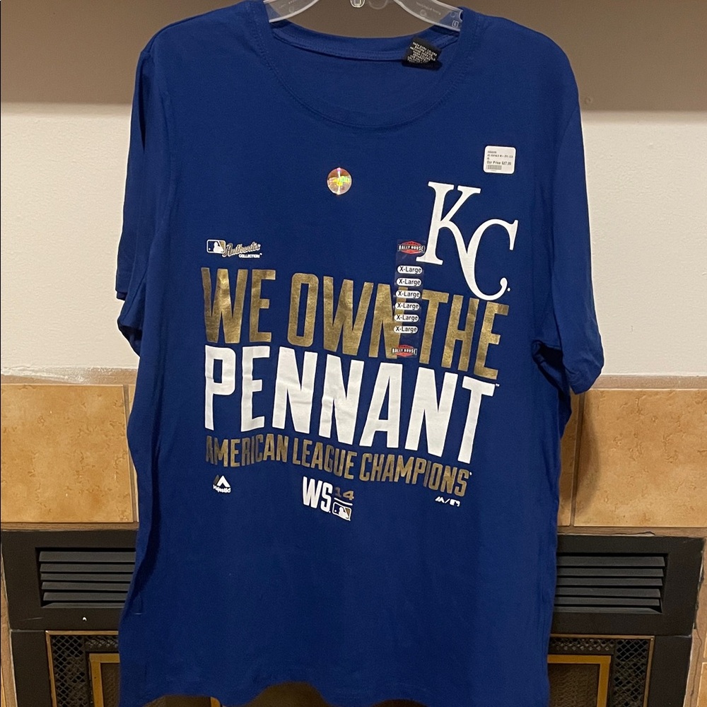 Majestic Blue KC Royals 2014 AL Championship Tee (XL) NWT